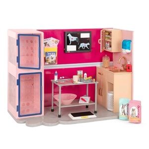 Our Generation Healthy Paws Vet Clinic Playset in Pink w Electronic for 18"Dolls